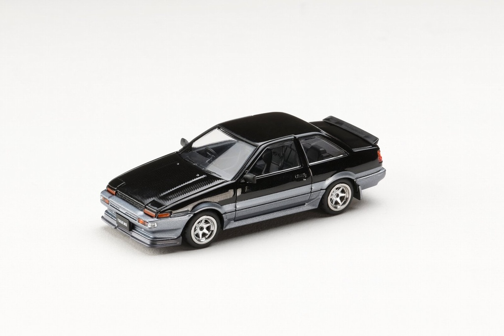 <予約 2027年2月以降発売予定> HOBBY JAPAN 1/64 トヨタスプリンタートレノ GT APEX(AE86)2DOOR後期型 JDM STYLE カーボンボンネット ブラック/グレー