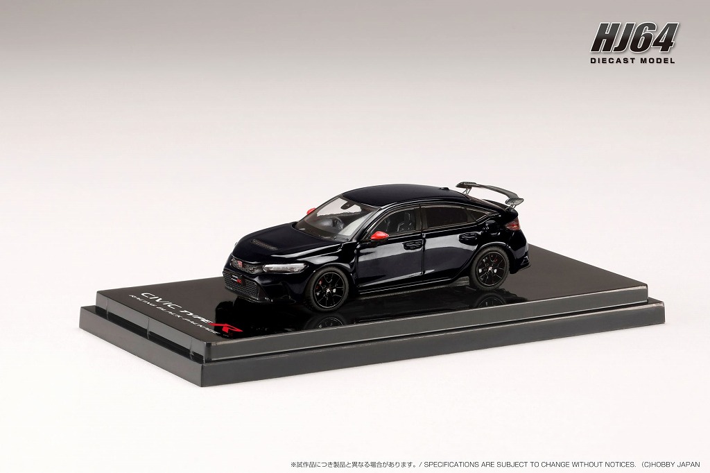 HJ64 1/64 Honda CIVIC TYPE R (FL5) RACING BLACK Package / 純正オプションパーツ装着車 クリスタルブラックパール