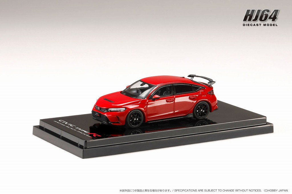 HJ64 1/64 Honda CIVIC TYPE R (FL5) RACING BLACK Package / 純正オプションパーツ装着車 フレームレッド