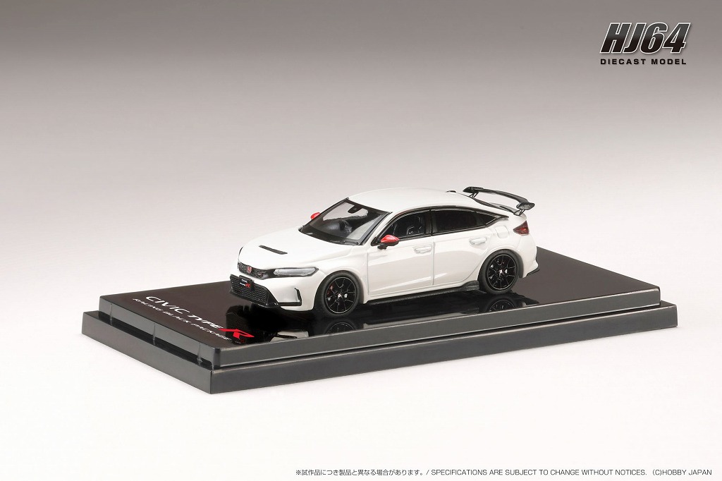 HJ64 1/64 Honda CIVIC TYPE R (FL5) RACING BLACK Package / 純正オプションパーツ装着車 チャンピオンシップホワイト