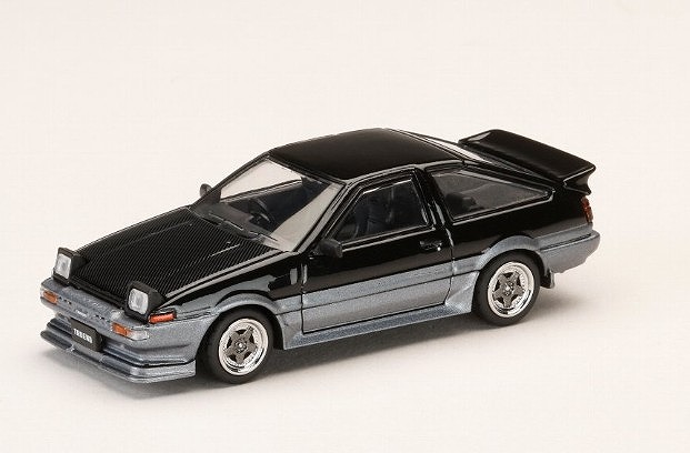 <予約 2026/12月発売予定> HJ64 1/64 トヨタ スプリンター トレノ GT APEX (AE86) 後期型 JDM Style カーボンボンネット ブラック /グレー