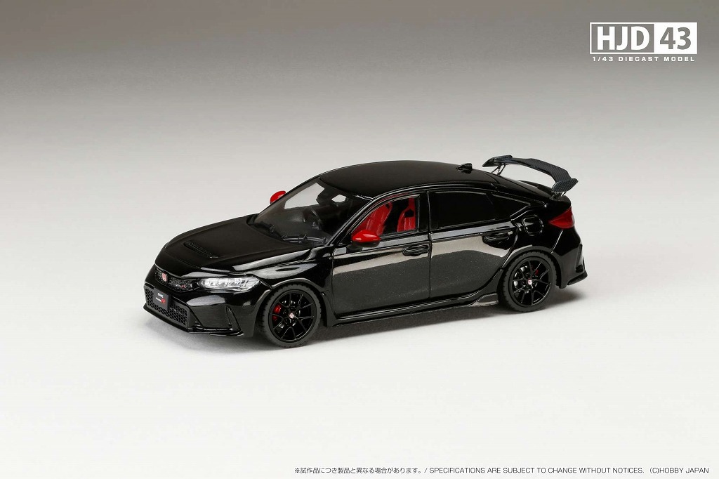 HJD43 1/43 ホンダ シビック TYPE R (FL5) 純正オプション装着車 クリスタルブラックパール