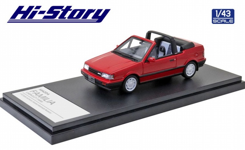 Hi-Story 1/43 MAZDA FAMILIA CABRIOLET（1986） ピュアレッド