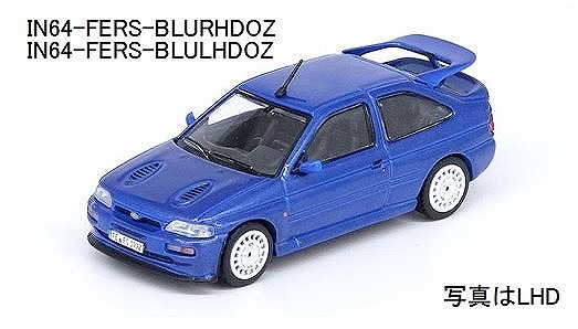 INNO 1/64 Ford エスコート RS COSWORTH メタリックブルー 左ハンドル OZラリーレーシングホイール
