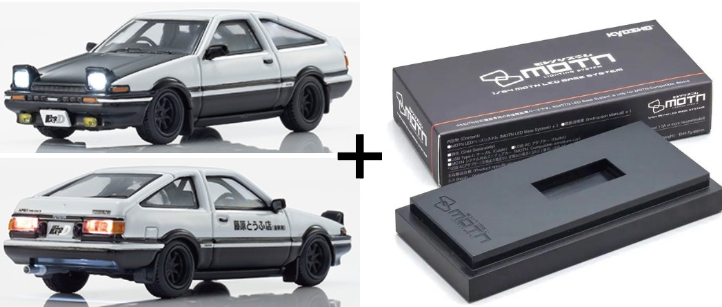 <予約 2027/1月発売予定> Kyosho 1/64 頭文字D トヨタ スプリンター トレノ(AE86) LED搭載 + MOTN LEDベースシステム(非接触式給電ベース)