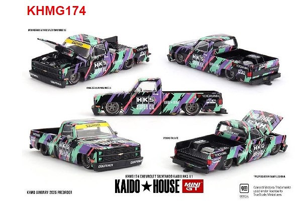 MINI GT 1/64 シボレー シルバラード KAIDO HKS V1(右ハンドル)