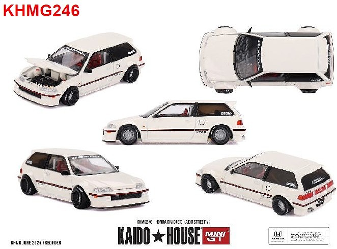 <予約 2026/10月発売予定> MINI GT 1/64 Honda シビック EF Kaido Street V1(左ハンドル)