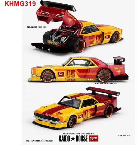 <予約 2027/3月発売予定> MINI GT 1/64 シボレー カマロ Kaido Racing Team V1(右ハンドル)