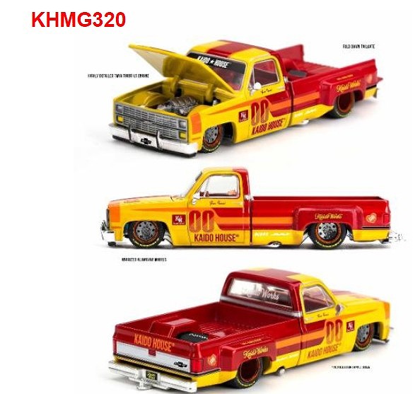 <予約 2027/3月発売予定> MINI GT 1/64 シボレー シルバラード デューリー Kaido Racing Team V1(左ハンドル)