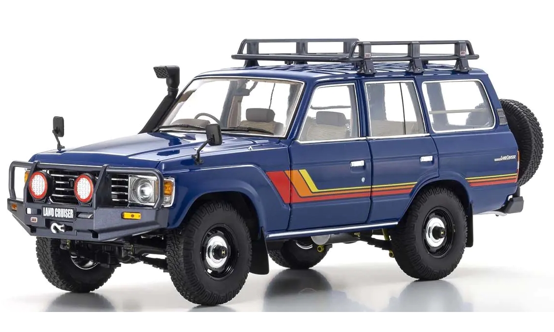 Kyosho 1/18 トヨタ ランドクルーザー 60 オプションパーツ付 (ブルー)