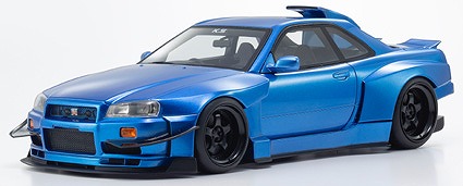 <予約 2026/7月下旬発売予定> Kyosho 1/18 日産 スカイライン GT-R (R34) Khyzyl Saleem (ブルー)　samuraiシリーズ