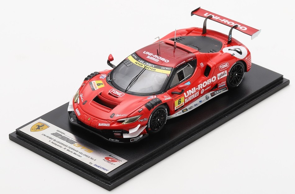 LOOKSMART 1/43 Ferrari 296 GT3 UNI-ROBO BLUEGRASS FERRARI VELOREX No.6 GT300 Super GT 2025 Y. Katayama ? R. Mehri Muntan