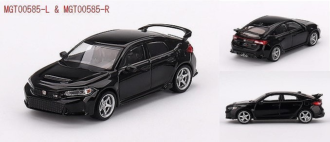 MINI GT 1/64 Honda シビック Type R 2023 クリスタルブラック・パール W/ Advan GT Wheel(右ハンドル） 