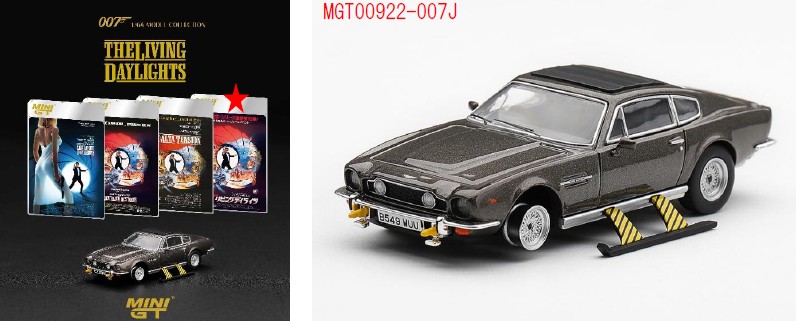 <予約 2026/11月発売予定> MINI GT 1/64 アストンマーチン V8 ヴァンテージ 「リビング デイライツ」特殊装備展開バージョン 日本限定パッケージ