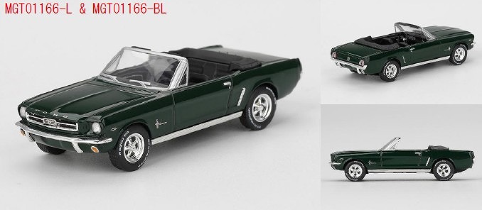 MINI GT 1/64 フォード マスタング コンバーチブル 1964ハイライトグリーン(左ハンドル)