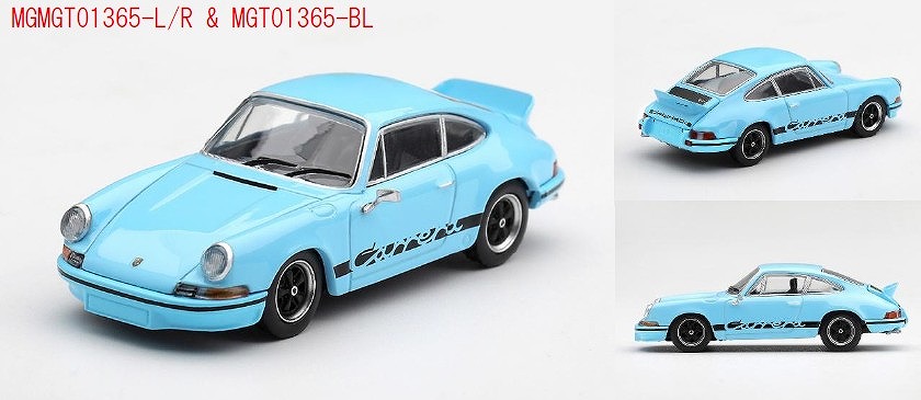 <予約 2026/11月発売予定> MINI GT 1/64 ポルシェ 911 カレラ RS 2.7 ガルフブルー/ブラックリバリー(左ハンドル)