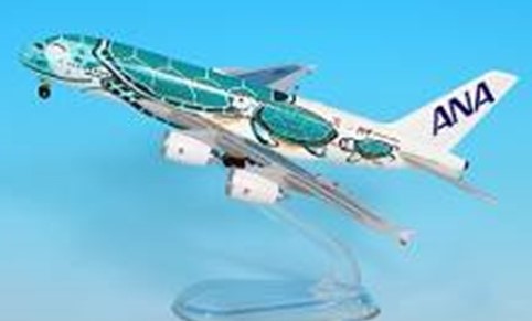 全日空商事 1/500 A380 ANA全日空 FLYING HONU エメラルドグリーン 完成品 WiFiレドーム ギア付 JA382A