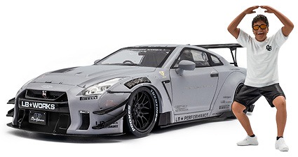 SOLIDO 1/18 日産 GT-R (R35) Liberty Walk Body Kit Type 2.0 (グレー) 加藤氏フィギュア付 世界限定 4,000個　