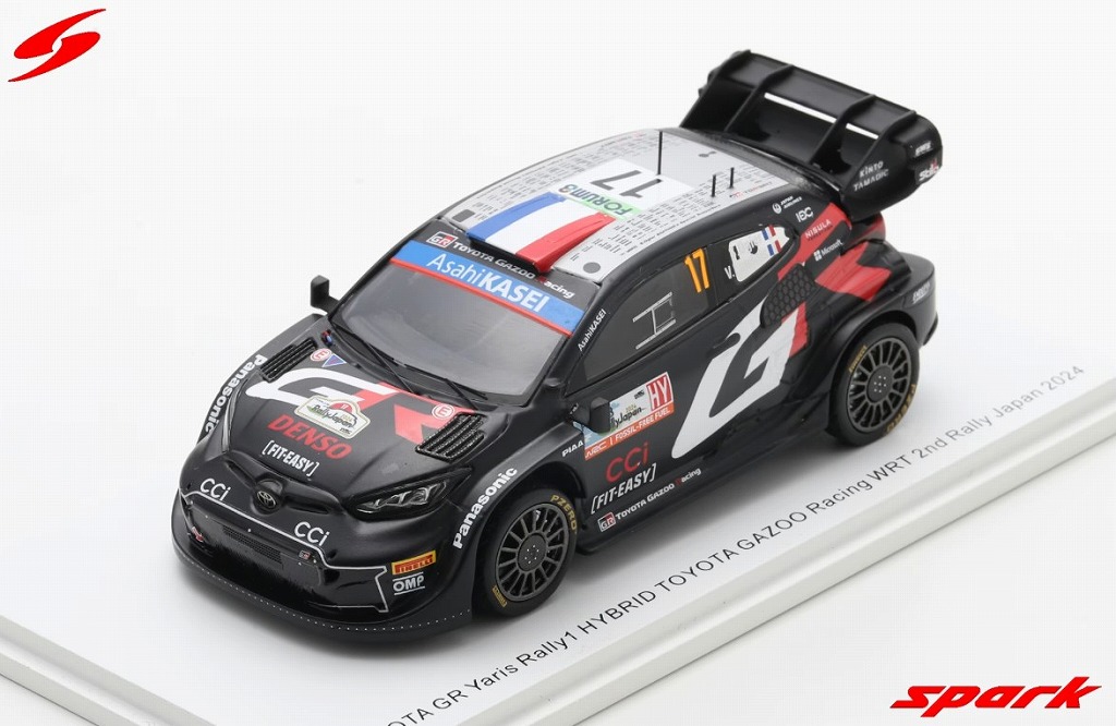Spark 1/43 TOYOTA GR Yaris Rally1 HYBRID No.17 TOYOTA GAZOO Racing WRT 2nd Rally Japan 2024 S. Ogier - V. Landais