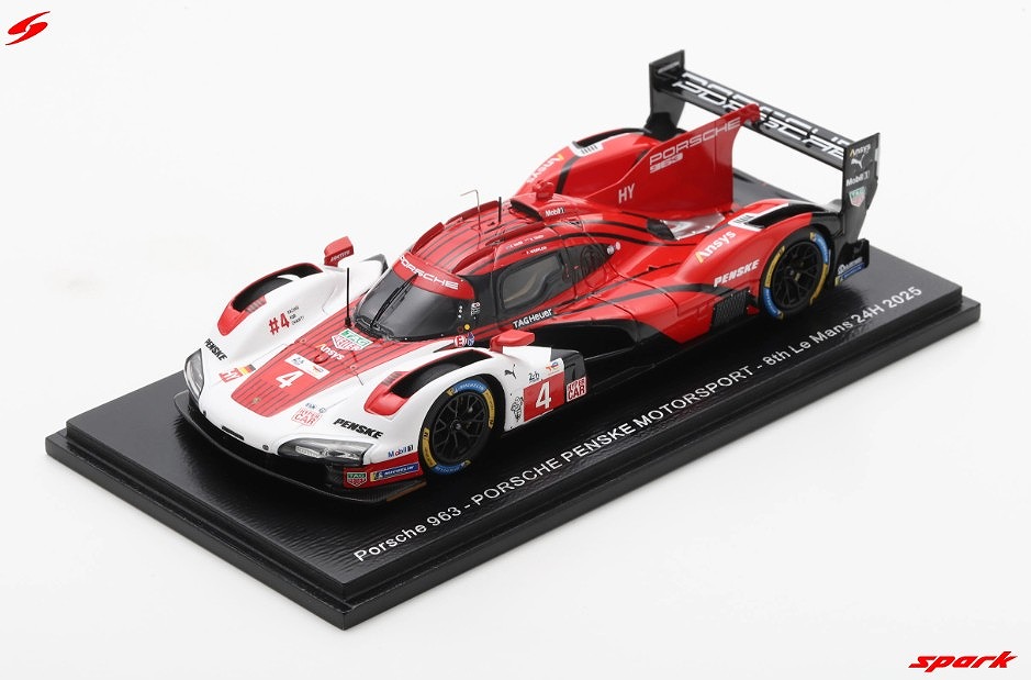 Spark 1/43 Porsche 963 No.4 PORSCHE PENSKE MOTORSPORT 8th Le Mans 24H 2025 F. Nasr - N. Tandy - P. Wehrlein