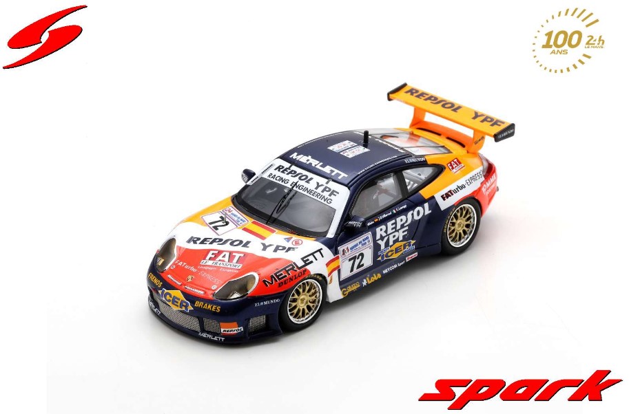 Spark 1/43 Porsche 996 GT3 R No.72 Repsol Racing Engineering 24H Le Mans 2000