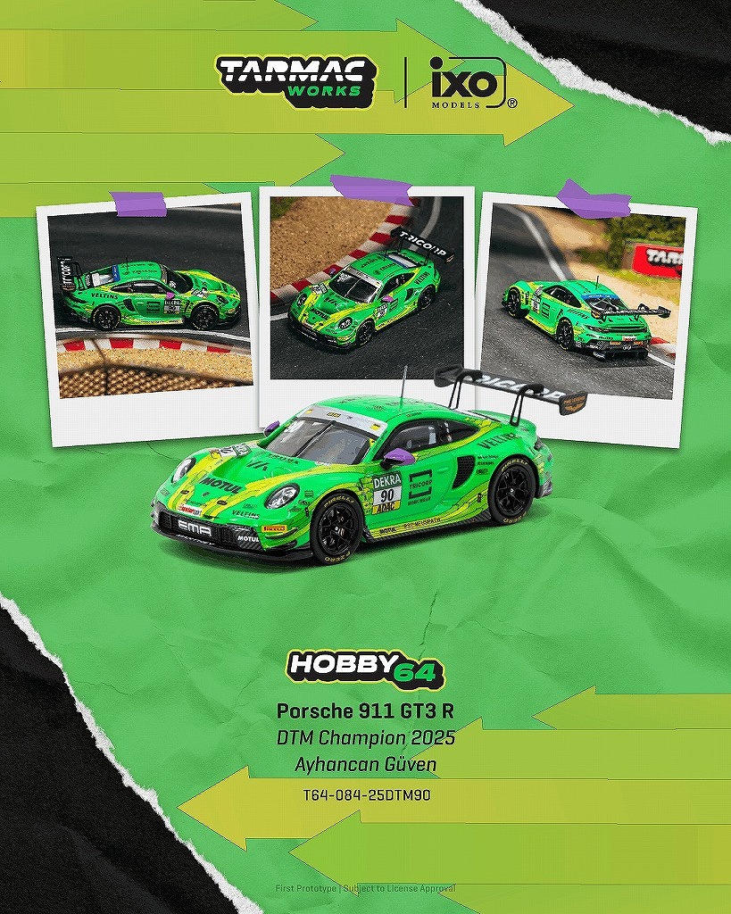 <予約 2026/11月発売予定> TARMAC 1/64 Porsche 911 GT3 R DTM Champion 2025 Ayhancan G?ven