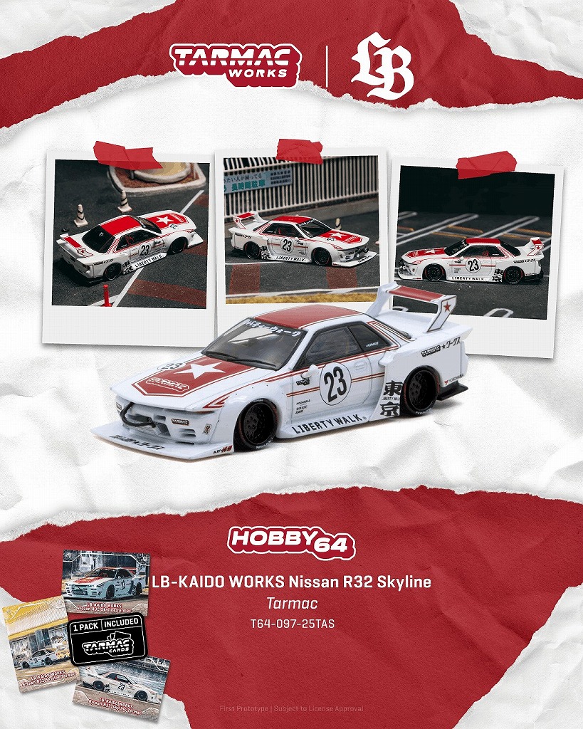 <予約 2027/2月発売予定> TARMAC 1/64 LB-KAIDO WORKS Nissan R32 Skyline Tarmac