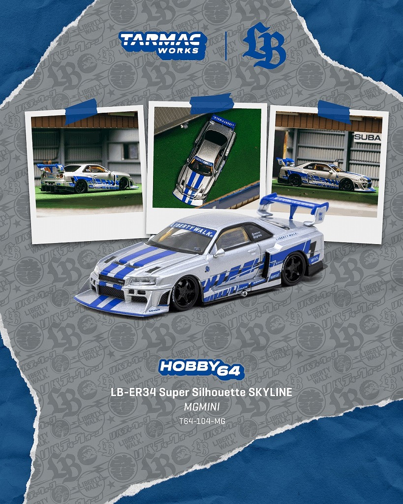 <予約 2026/12月発売予定> TARMAC 1/64 LB-ER34 Super Silhouette SKYLINE MGMINI