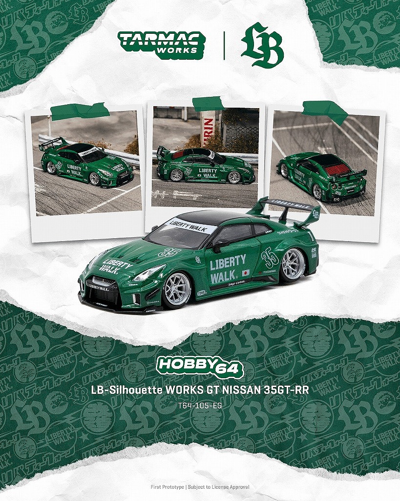 <予約 2026/11月発売予定> TARMAC 1/64 LB-Silhouette WORKS GT NISSAN 35GT-RR Emerald green