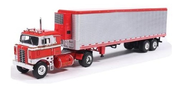 <予約 2026/11月発売予定> ixo 1/64 ケンワース ブルノーズ 1950 レッド/ホワイト  ビンテージクロームトレーラー付