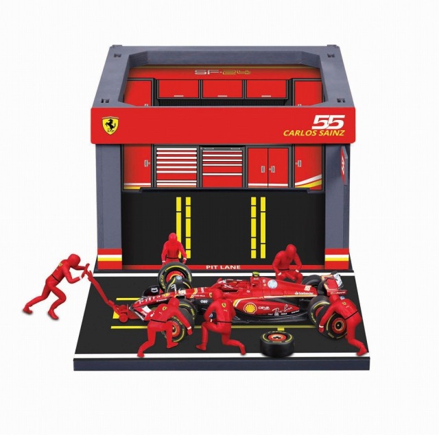 <予約 2025/12-2026/1月発売予定> BURAGO 1/43 フェラーリ PIT PASSセット SF-24 No,55  C.サインツ Jr.