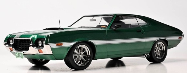 <予約 2026/1月発売予定> ixo 1/18 フォード グラントリノ スポーツ 2ドア 1972  カスタム メタリックグリーン