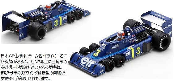 <予約 2026/11月発売予定> Spark 1/18 Tyrrell P34 No.3 Japanese GP 1976 Jody Scheckter