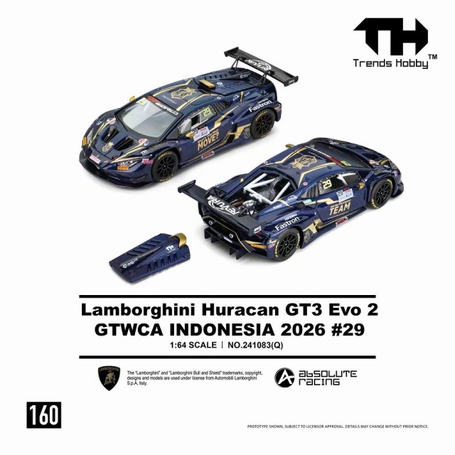 <予約 2026/12月発売予定> Trends Hobby 1/64 Lamborghini Huracan GT3 EVO2 GTWCA Indonesia 2026 #29