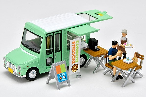TOMYTEC 1/64 ジオコレ64 ＃カースナップ 24a ドーナツ屋 ダイハツ ミラ ウォークスルーバン 移動販売車（薄緑）