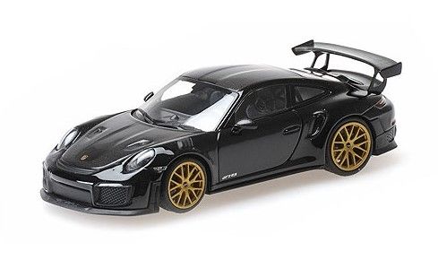 MINICHAMPS 1/43 Porsche 911 (991/2) GT2 RS Weissach Package 2018 Black with Gold Wheels