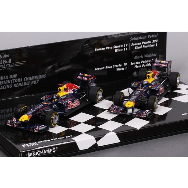 【ミニチャンプス】 1/43 レッドブル  RB7 F1 2011 コンストラクターズ チャンピオン 2台セット ベッテル/ウェーバー ※限定1224台