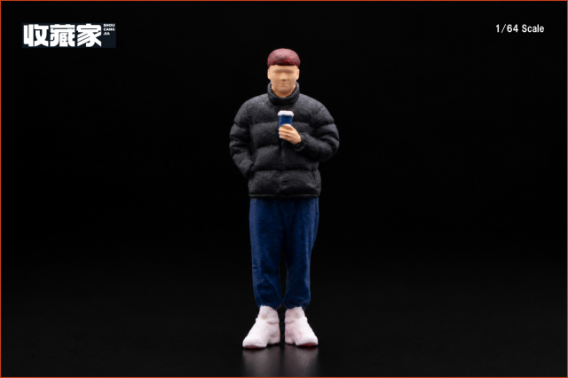 収蔵家 SHOUCANGJIA 1/64 フィギュア ドリンクを持つ男の子 （黒い服）