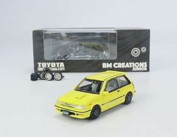 BM CREATIONS 1/64 トヨタ スターレット ターボS 1988 EP71 イエロー RHD