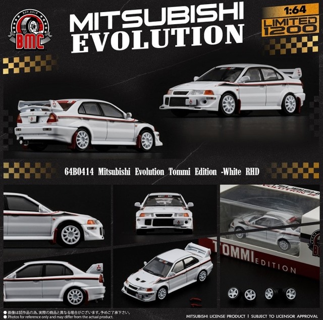 BM CREATIONS 1/64 三菱 ランサー EVO 6.5 White Tommi Edition