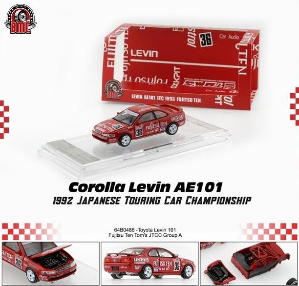 BM CREATIONS 1/64 トヨタ レビン AE101 富士通テン トムス 1992年 JTCC グループA #36
