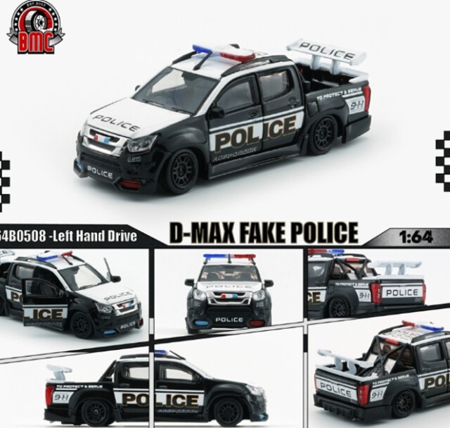 <予約 2026/5月発売予定> BM CREATIONS 1/64 いすゞ D-MAX 2018 ローライダー フェイクポリス LHD/カナダ