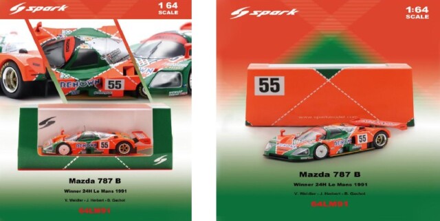 <予約 2026/10月発売予定> Spark 1/64 Mazda 787 B No.55 Winner Le Mans 24H 1991 V. Weidler - J. Herbert - B. Gachot