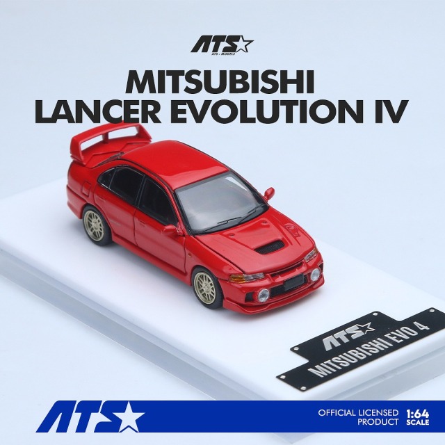 <予約 2026/5月発売予定> ATS Models 1/64 Mitsubishi ランサー EVO IV レッド