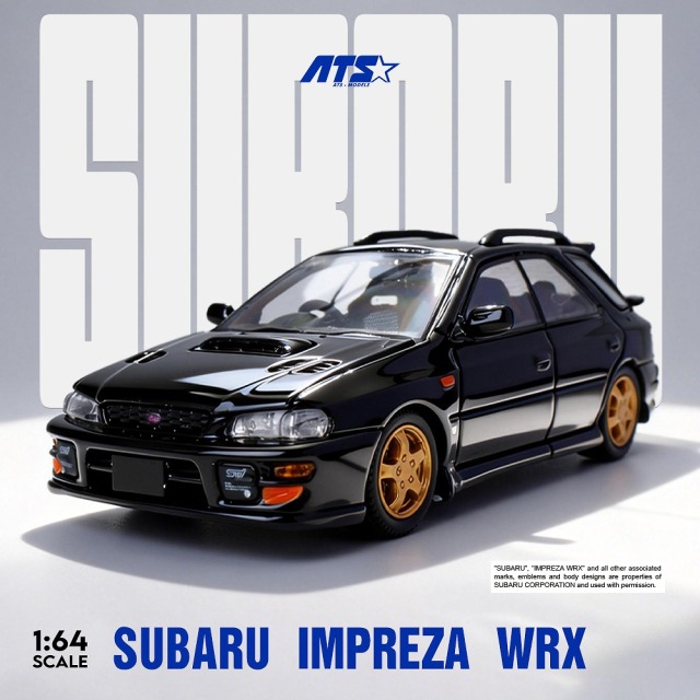 <予約 2026/6月発売予定> ATS Models 1/64 Subaru IMPREZA WRX ブラック