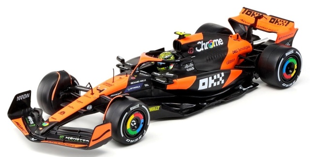 <予約 2026年12月以降発売予定> BURAGO 1/24 マクラーレン F1 チーム MCL38 マイアミGP 2024 No.4 L.ノリス ヘルメット付(クリアケース)