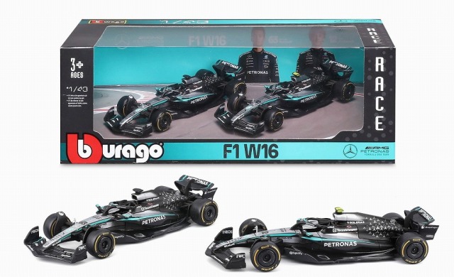 <予約 2026/10月下旬発売予定> BURAGO 1/43 メルセデス AMG ペトロナス F1 W16(2025) オーストラリアGP A.K.アントネッリ/G.ラッセル 2台セット