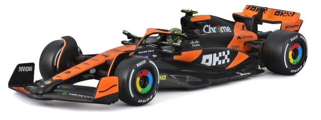 BURAGO 1/43 マクラーレン F1 チーム MCL38 マイアミGP 2024 No,4 L.ノリス ドライバー付 クリアケース