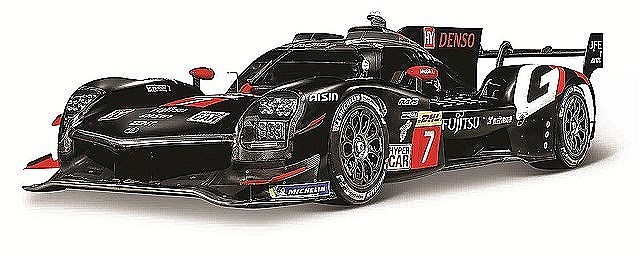 BURAGO 1/43 トヨタ GR010 ハイブリッド Gazoo Racing 2024 No,7 ブラック クリアケース付