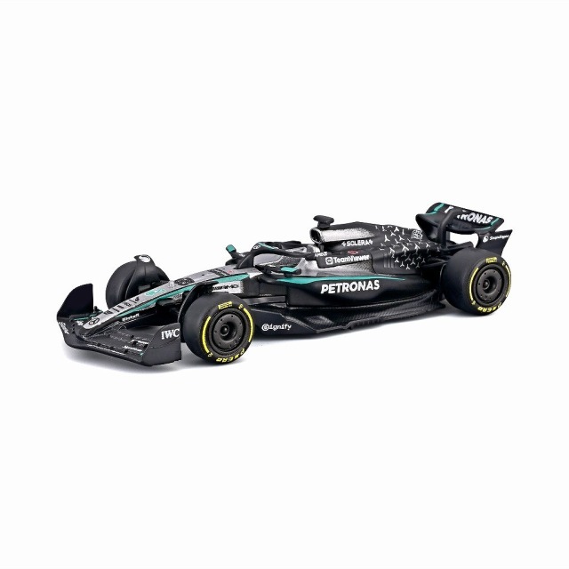 BURAGO 1/64 メルセデス-AMG ペトロナス F1チームW16 2025 オーストラリアGP No,63 G.ラッセル ケース/ドライバー無